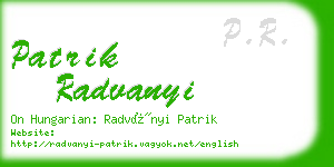 patrik radvanyi business card